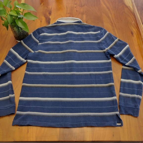 LACOSTE Stripped Blue Polo Casual Long Sleeves Shirt Blouse. Men’s Large. - Picture 8 of 13